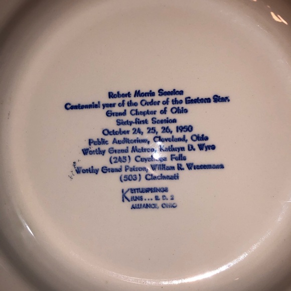 COPY - Vtg 1950 Masonic Plate Order of the Eastern Star Freemason Antique - Picture 2 of 4